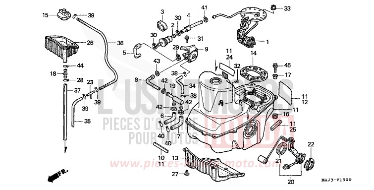 FUEL TANK for Pan-European ABS PEARL ATLANTIS BLUE (B142D) from 1995